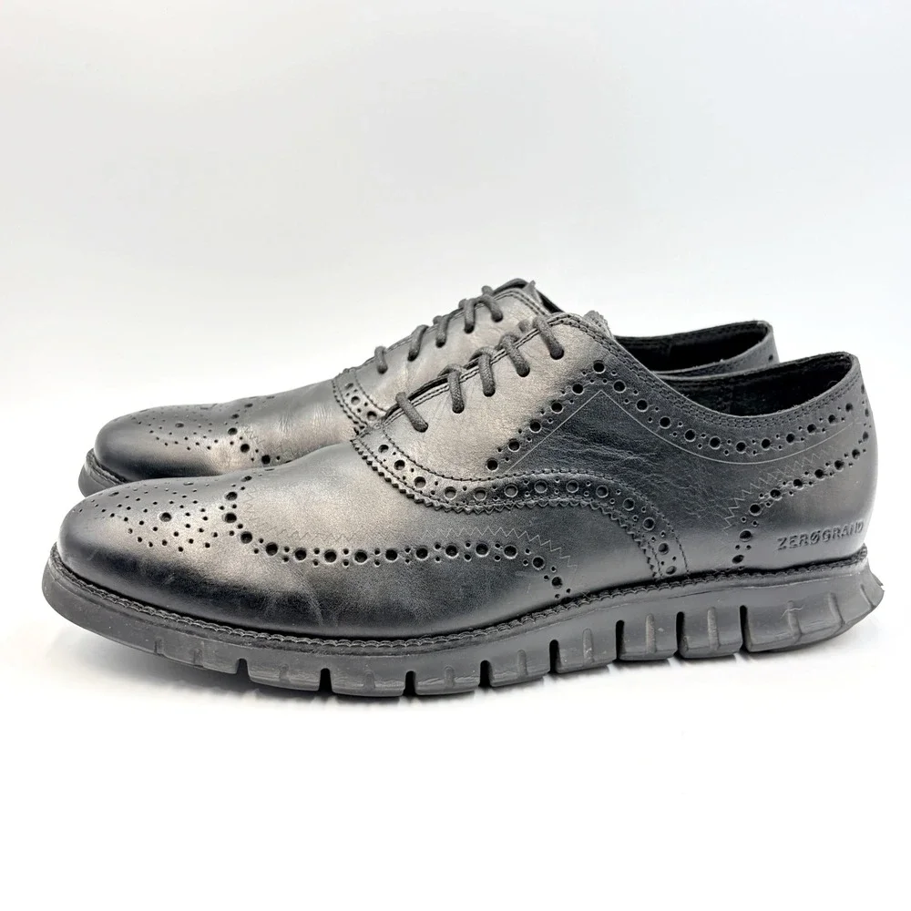 Cole Haan Zerogrand Mens 10.5 M Black Leather Wingtip Oxford Shoes C20719
